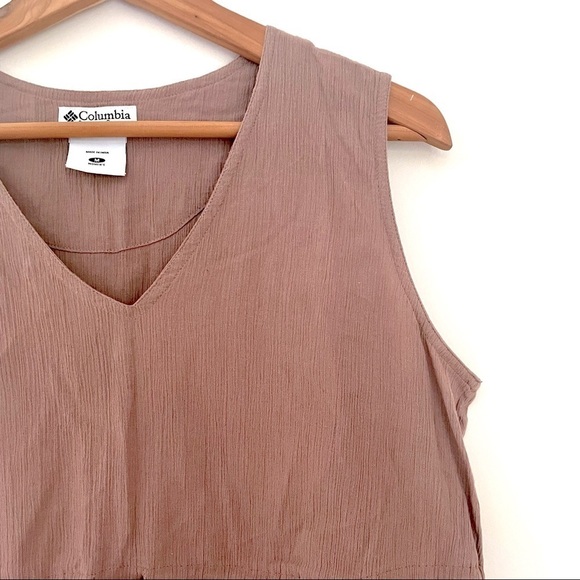 Columbia Brown Sleeveless V-Neck Cotton Cinch Bow Top Cocoa Brown Medium - Picture 4 of 8
